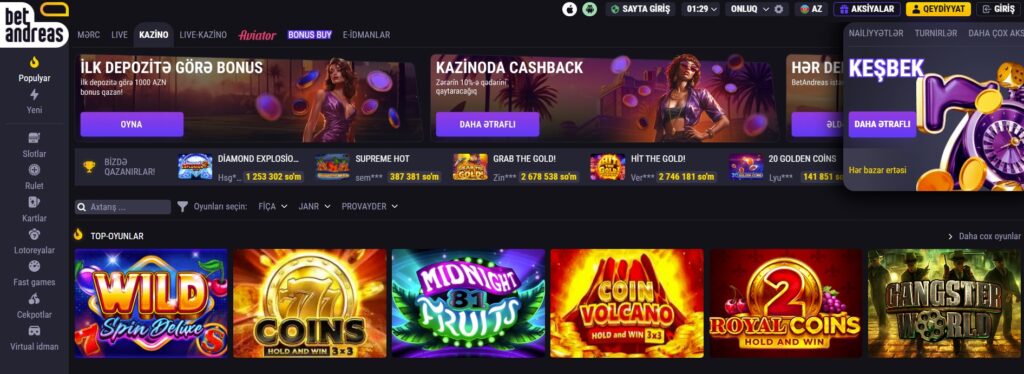 Betandreas casino nədir və bu onlayn kazino platforması Azərbaycanda necə fəaliyyət göstərir